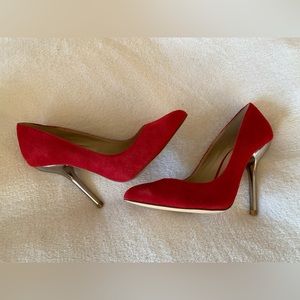 Women's ALDO Roberge Red Suede Pointed Stiletto Heels Size 37 (US size 6)